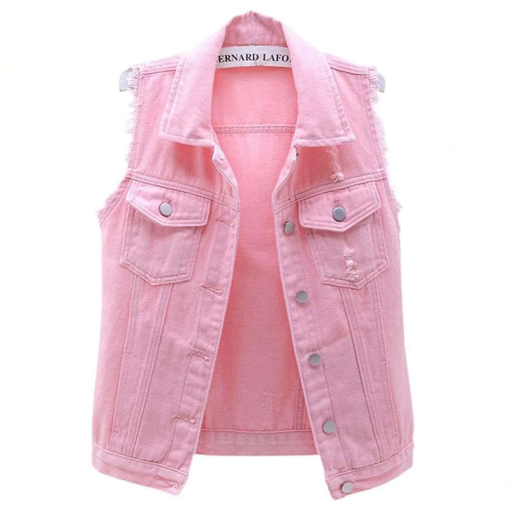 Cross-border European and American foreign trade Amazon independent station denim tops women's denim jackets casual sleeveless denim vests