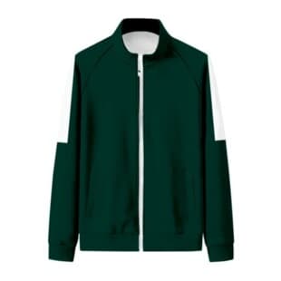Children's Sportswear Autumn Stand Collar Zip Hoodie (New Number) Dark Green + Print X-O Kids Clothing