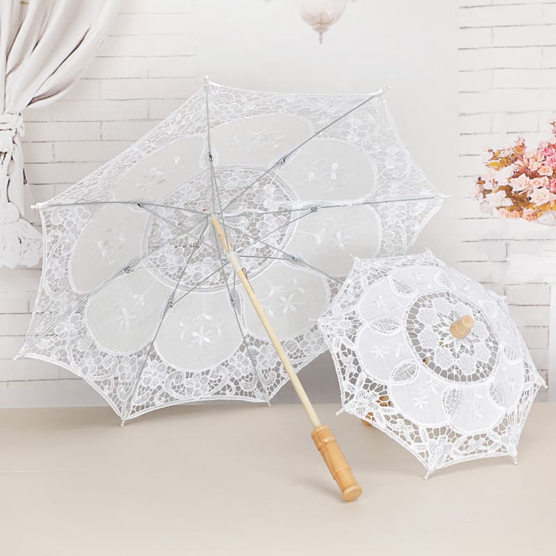 Embroidered lace umbrella, photography prop umbrella, wooden handle umbrella, dance umbrella, retro court umbrella, export silk umbrella, handmade