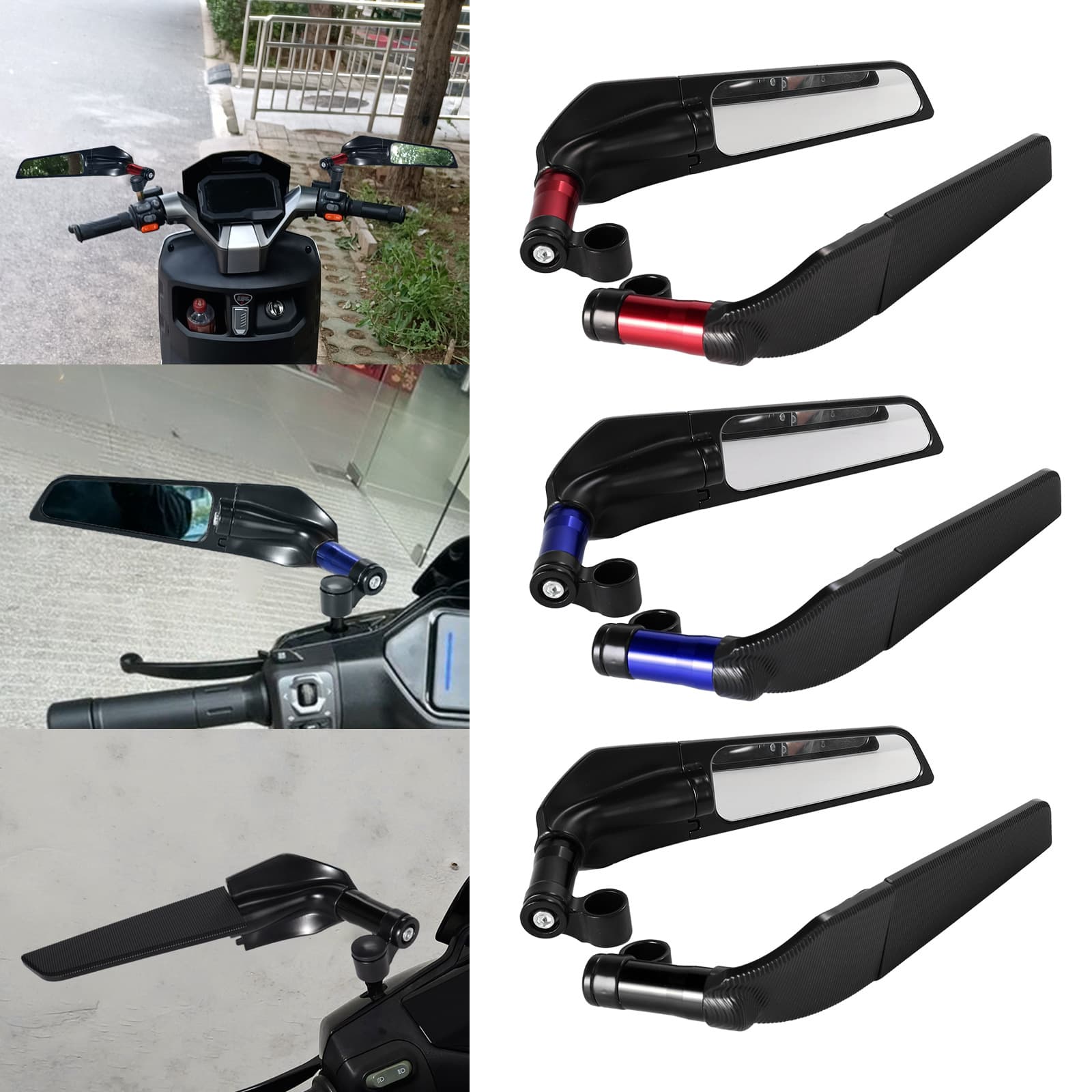 Compatible with Suzuki GSXS750 GSXS1000 Rotating Fixed Wing Motorcycle Rearview Mirror Side Mirror