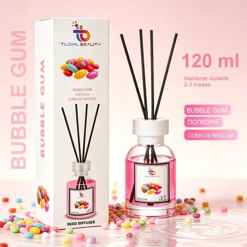 New Flameless Essential Oil Reed Diffuser with Rose Scent, Plant-Based Odor Remover, Home Indoor Fresh Fragrance, Long-Lasting Aroma Diffusion