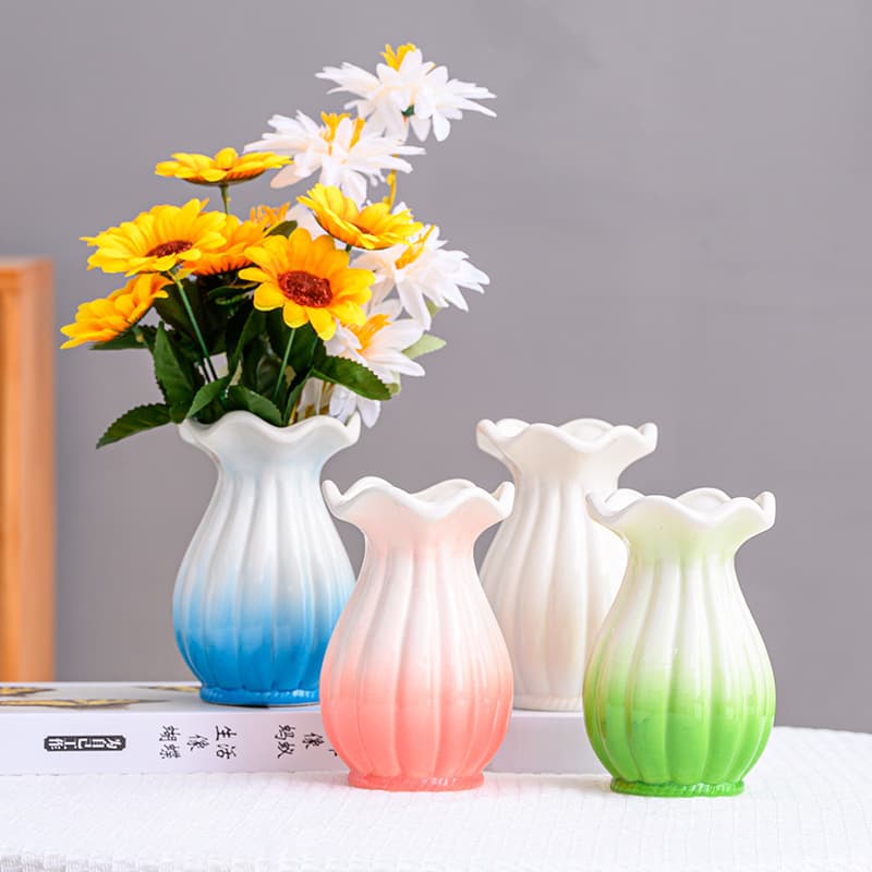 Ceramic Vase Set Simple Ceramic Vases Home Decorative Ornaments White Decorative Craft Set Vases