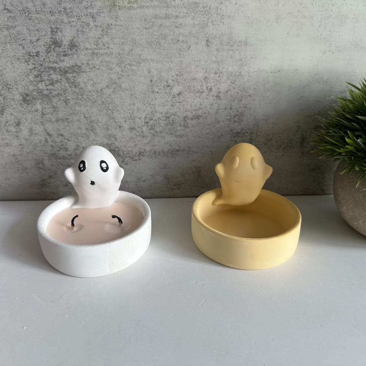 Ghost Candle Holder Silicone Mold, Halloween Ghost Candle Cup Plaster Mold, Epoxy Resin Mold