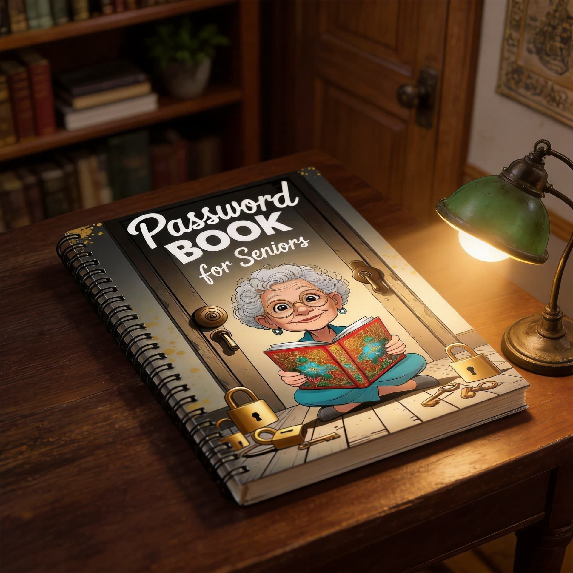 Cross-Border Bestseller New Fun Spiral Recipe Notebook Cartoon Password Book for Seniors Fitness and Weight Loss Record