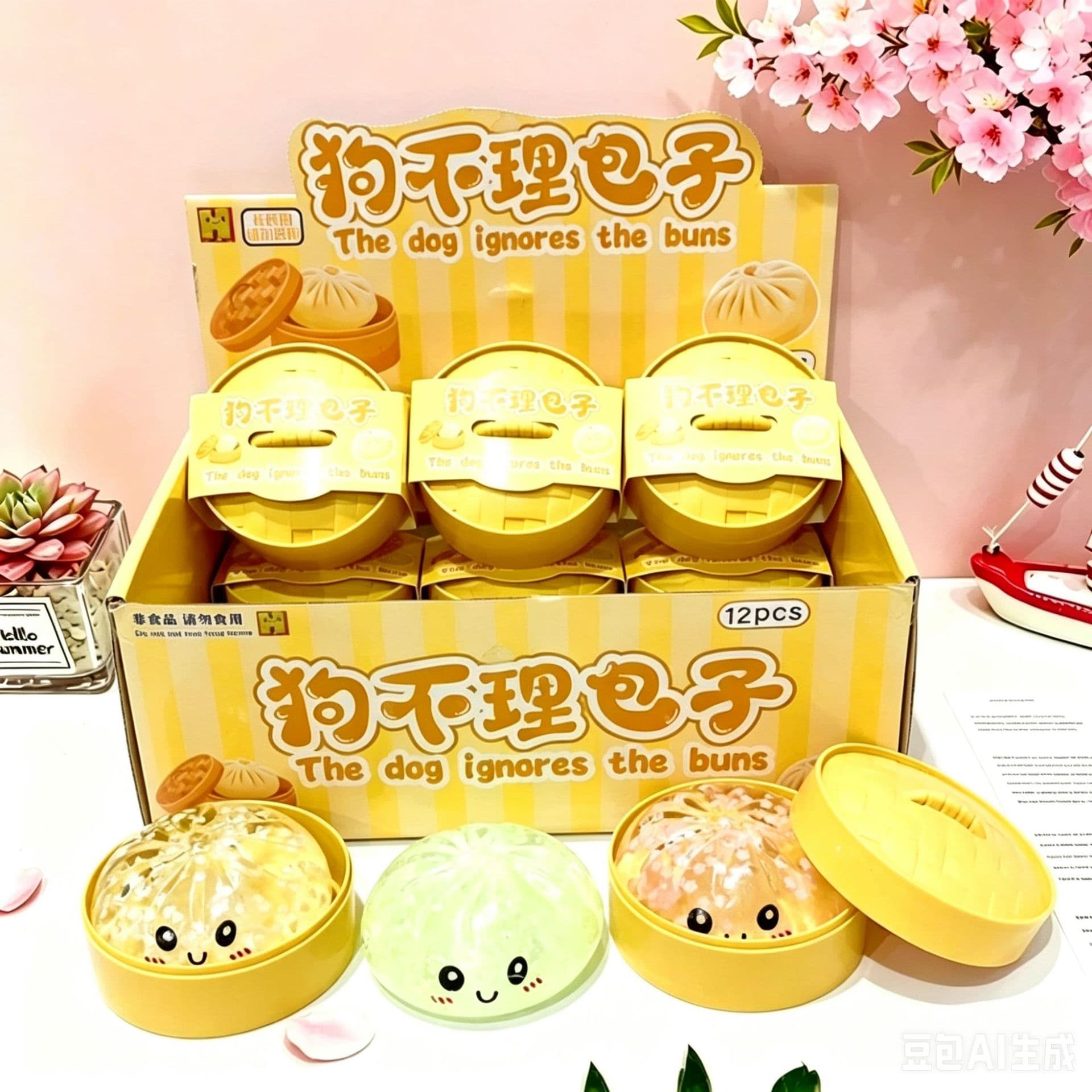 2026 popular steamed buns to relieve stress and vent creativity, soft rubber fun and soothing anxiety, portable soft toy crystal steamed buns