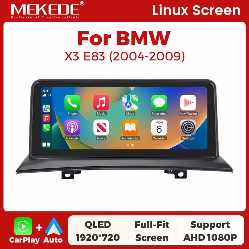For BMW X3 E83 2004-2009 BMW X3 E83 LINUX Modified Large Screen Carplay