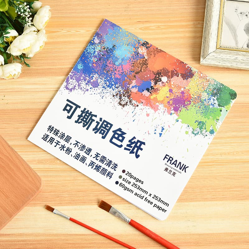 Large Disposable Tear-Off Palette Paper for Gouache, Oil, Watercolor, and Acrylic Paints, Double-Sided Test Paper
