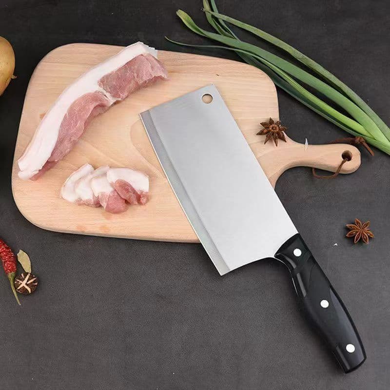 Manufacturer wholesale effective black plastic PP handle kitchen knife for slicing vegetables and meat, sharp hotel chef's knife