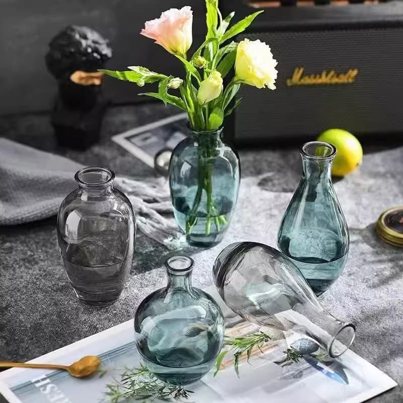 Trendy Irregular Minimalist Creative Small Vase for Living Room Hydroponic Flower Arrangement Fresh Flowers Mini Vase Table Decoration