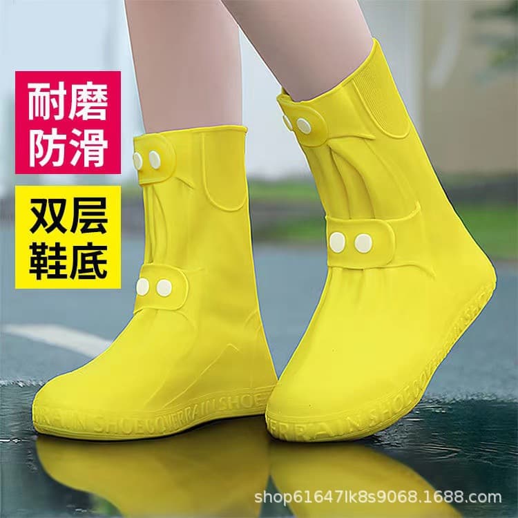 Waterproof Non-Slip Thickened Durable Reusable Rain Shoe Covers TPE Material Men Women Rain Boots Foot Covers
