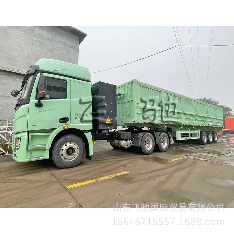 Export supply 3-axle side-tipping dump semi-trailer, heavy box side-tipping semi-trailer, 60 cubic large capacity transport