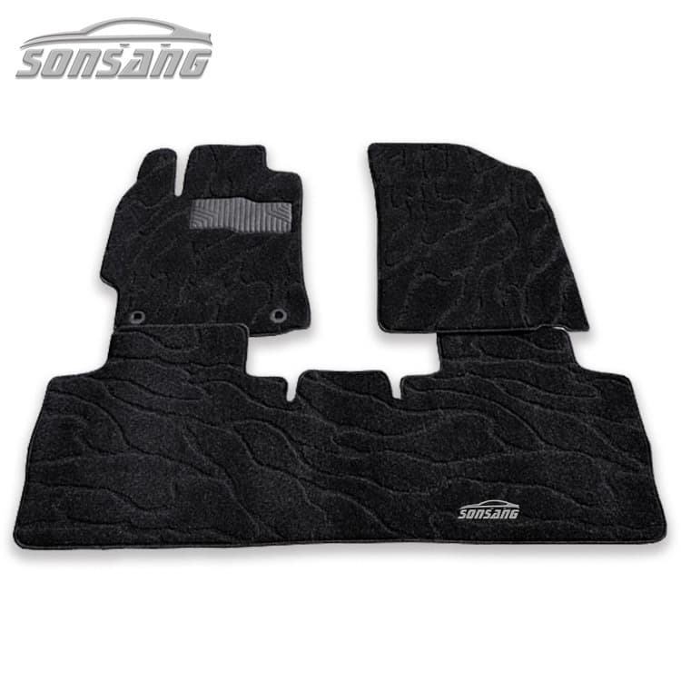 Custom Car Floor Mats Full Set, Water Ripple Black, 4S Store Gift, Vehicle-Specific Flat Universal Carpet