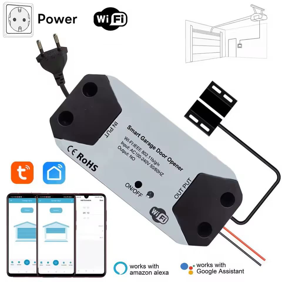 Tuya WiFi Garage Door Smart Switch Module Controller Mobile APP Remote Alice Voice Alexa