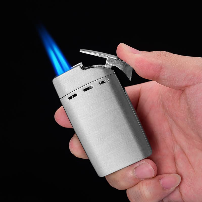 CIGARLOONG Eggplant Dragon Multifunctional Cigar Lighter with Sharp Cigar Knife, Integrated Portable Compact Welding Tool