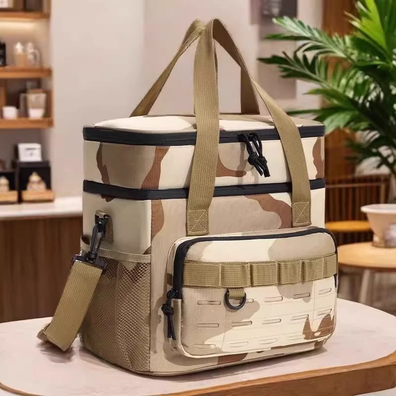Cross-border Labeled Camouflage Insulated Bag Outdoor Thickened Picnic Bag Portable Thermal Bag Large Capacity Camping Cooler Bag