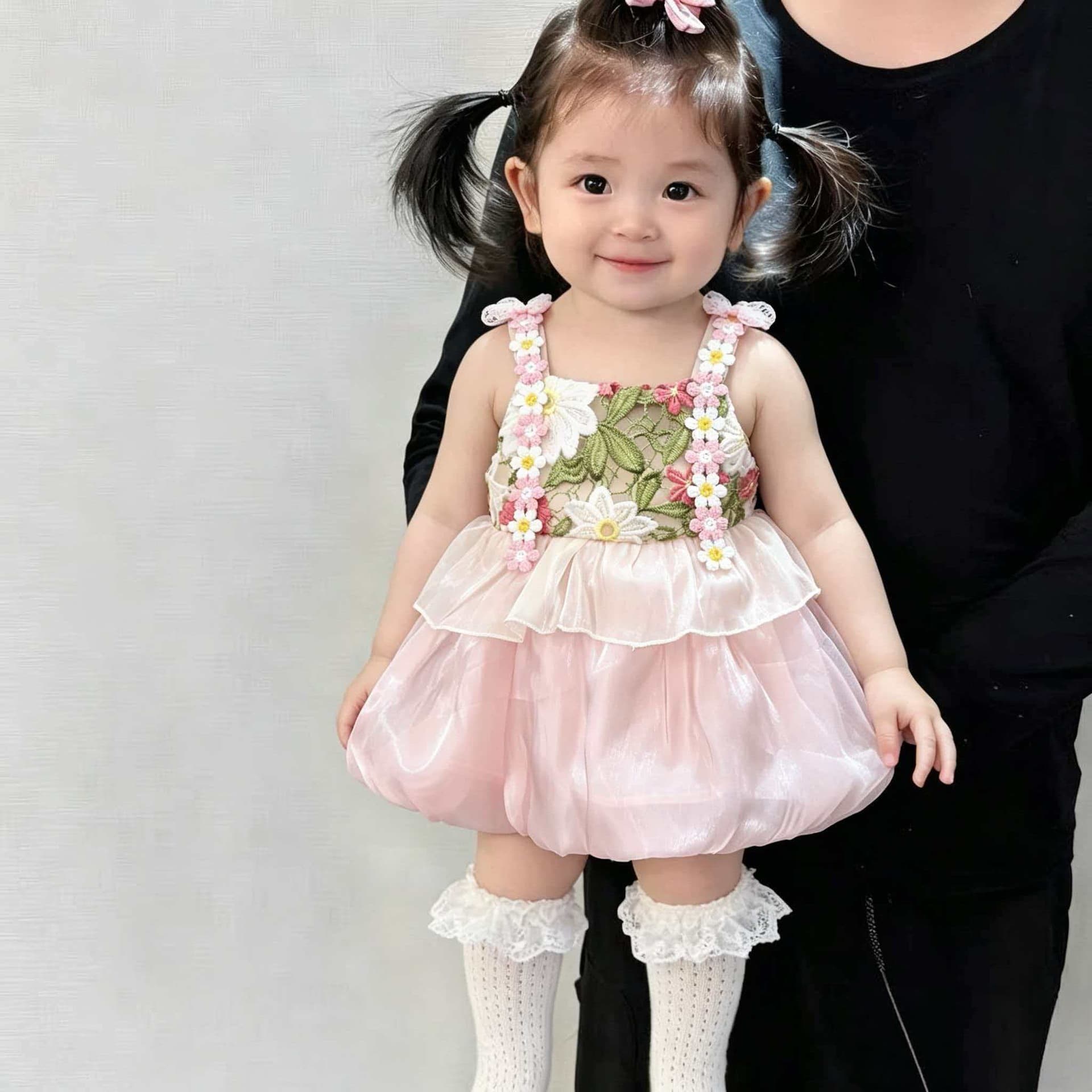 Baby Girl Sleeveless Dress Summer Sweet Floral Dress for Little Girls Fashionable Pink Tutu Dress Summer