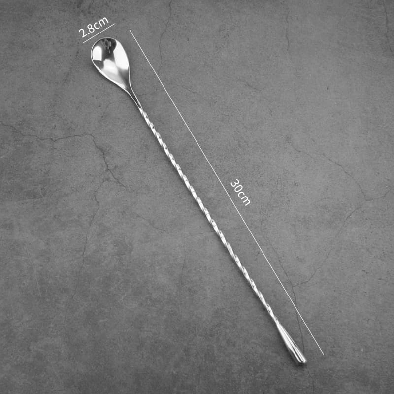 304 Stainless Steel Teardrop Bar Spoon, Fine Thread Cocktail Stirring Spoon, Droplet Bar Spoon, Bartending Mixer
