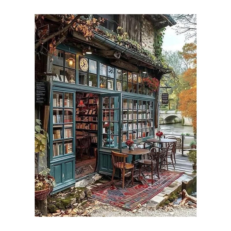 Digital oil painting diy oil painting book house hand-filled coloring painting Amazon new FBA living room bedroom decoration painting