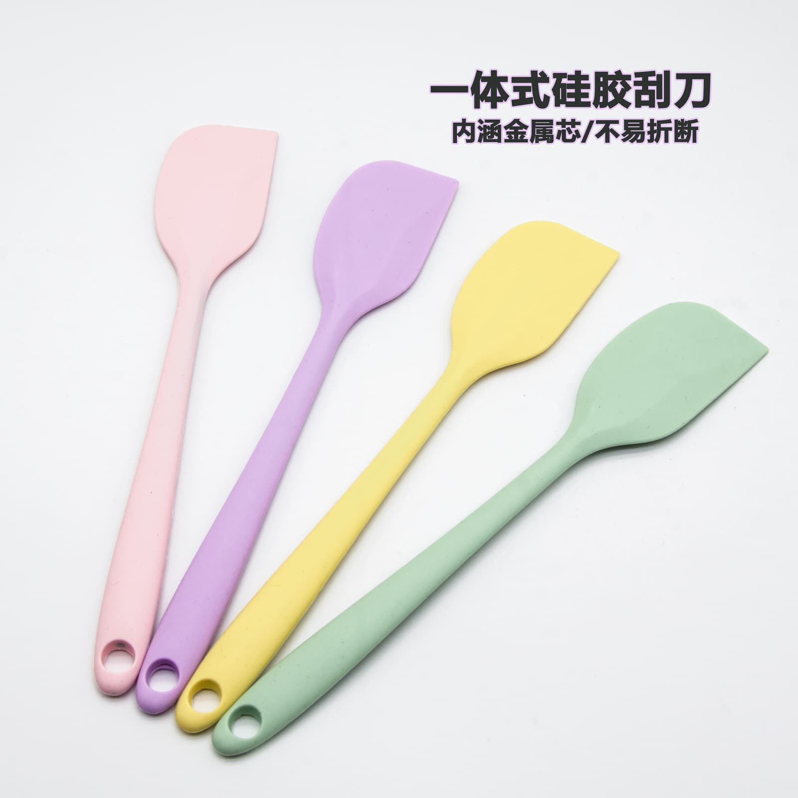 Spot Large and Small Integrated Food Grade Silicone Spatula Baking Utensils High Temperature Resistant Jam Cream Cake Spatula