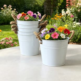 Large-Diameter Iron Flower Pot, Succulent & Green Plant Pot Cover, Balcony Garden Planting Container, Potted Plant Gardening Decorative Bucket