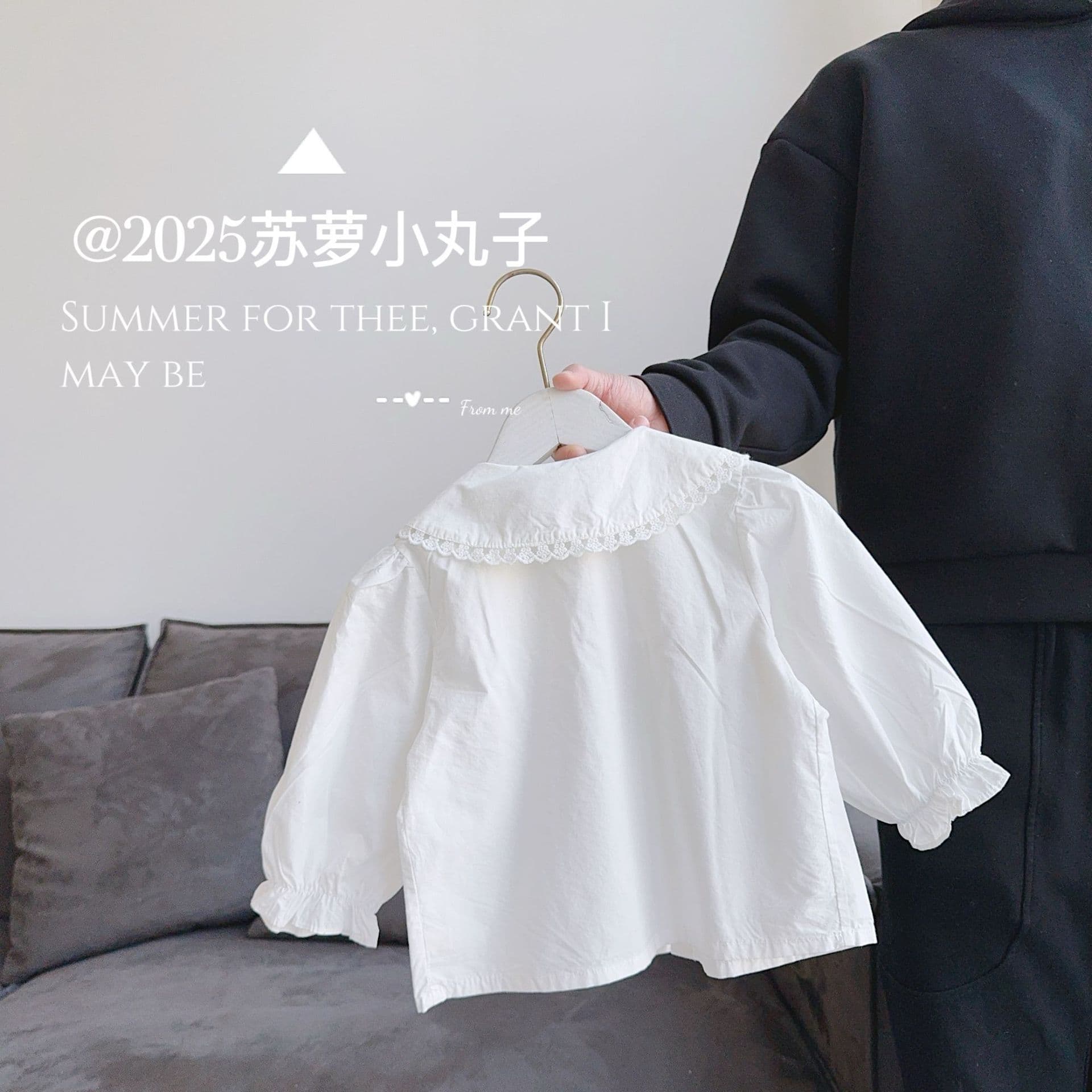 2025 Spring 0-3 Years Baby Girls Peter Pan Collar Sweet Long Sleeve Blouse Top