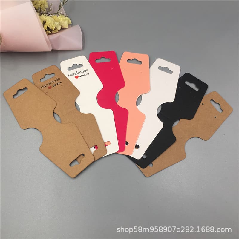 New Arrival Necklace Card Stock Korean Style Necklace Hair Tie White Paper Card Small Accessories Card 12*4.5cm