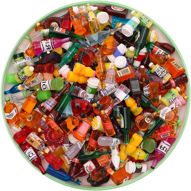 Simulation Miniature Food Toy Convenience Store Beverage Bottles Small Liquor Bottles Toy Resin Accessories Mini Bottles for Handicrafts