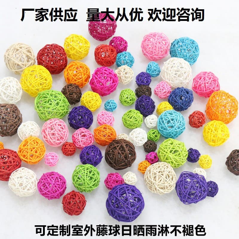 Manufacturer Supply 3-60cm White Rattan Balls Colorful Kindergarten Mall Window Corridor Decoration Hanging Ornaments Air Pendants
