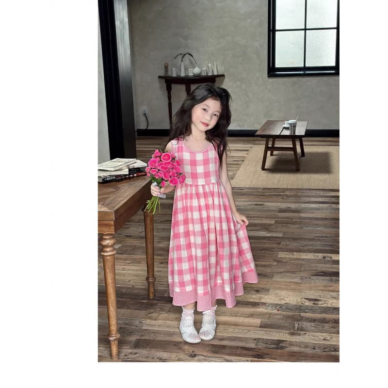 Girls Dress 2026 Summer Korean Style Children Dress Fashionable Baby Plaid Casual Dress