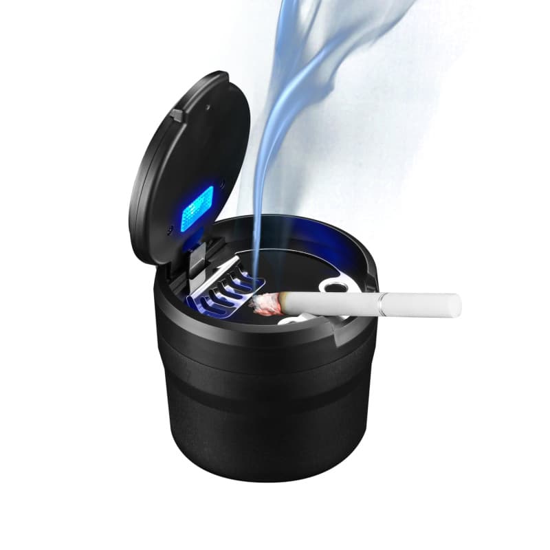 Creative Flip Top with Light Ashtray Compatible with Lighter Trendy LED Car Ashtray CE Certified F