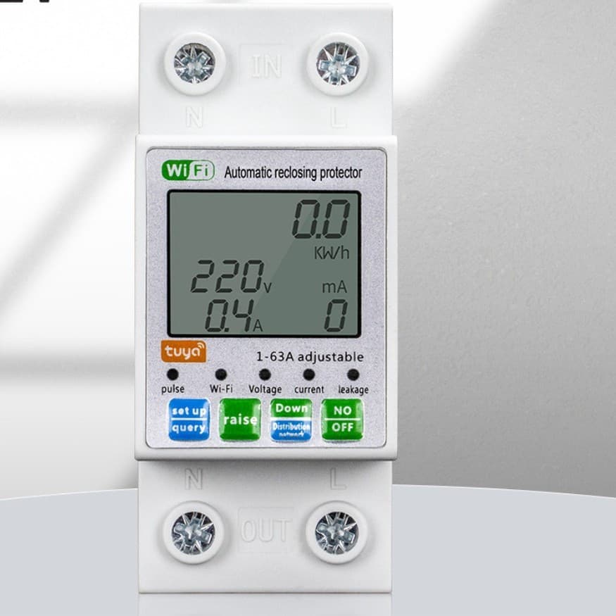 Cross-border Tuya wifi smart circuit breaker prepaid electricity meter mobile phone remote control voltage adjustable leakage protection