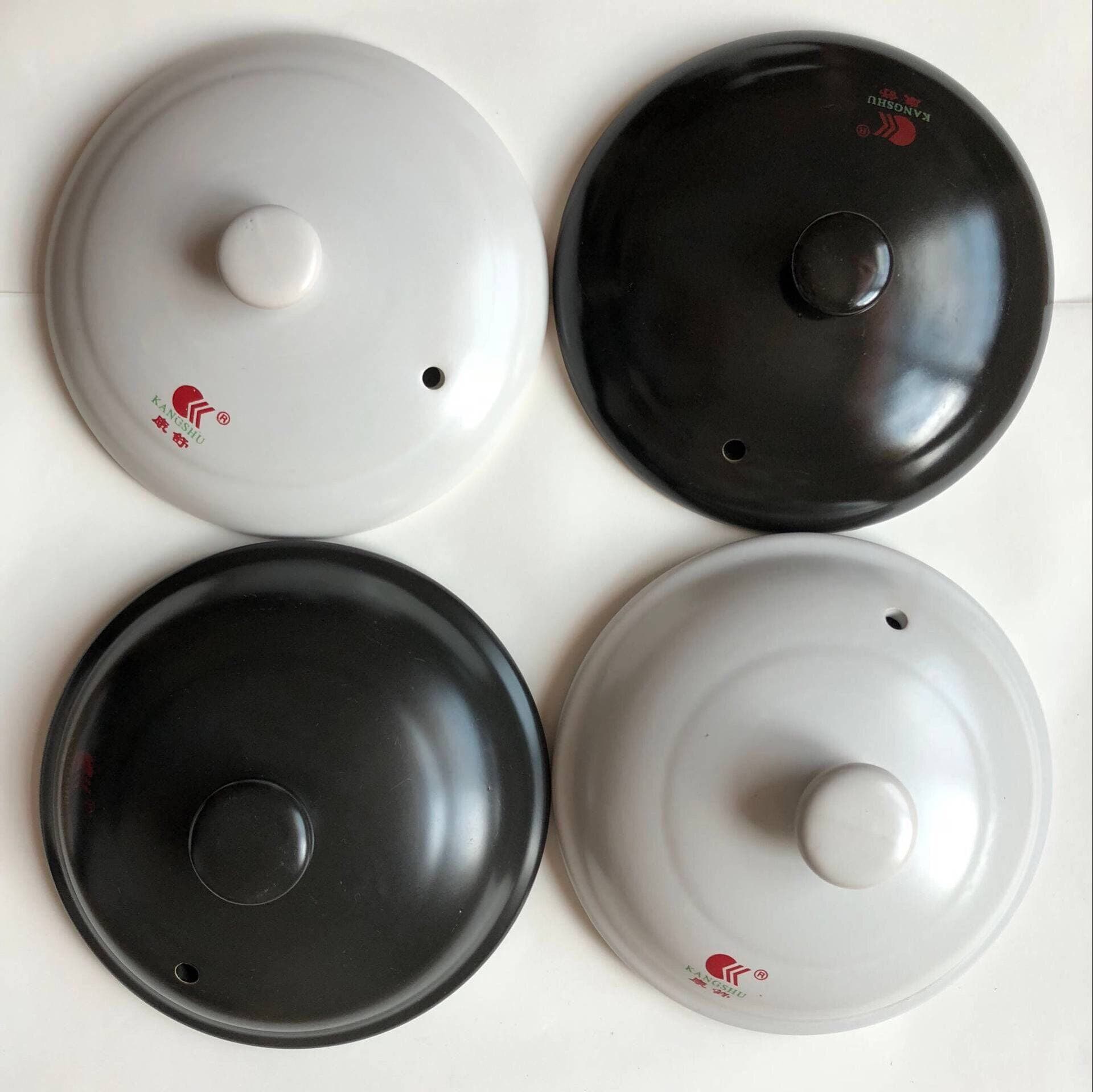Kangshu Household Black and White Ceramic Pot Lid Accessories Electric Stew Pot Colorful Clay Pot Lid Single Lid Chinese Medicine Pot Lid