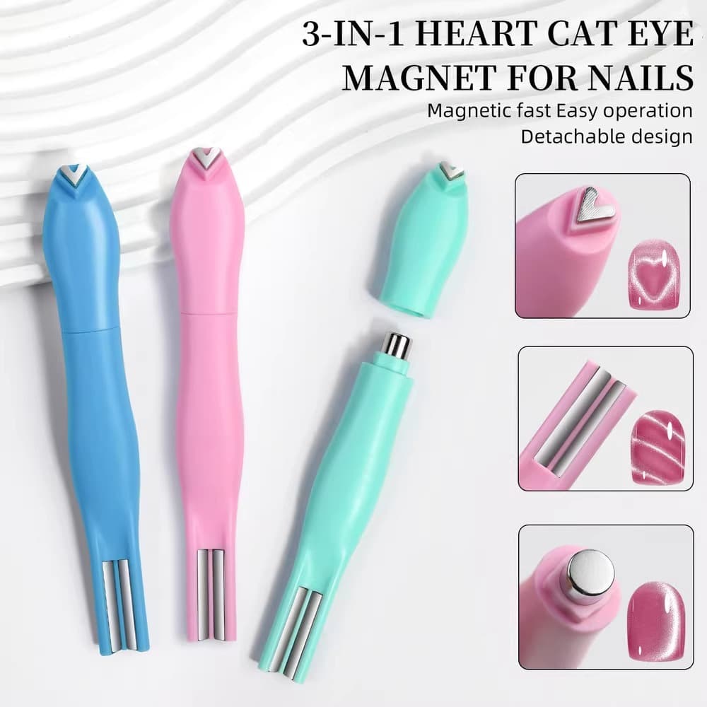 Three-in-one super suction cat eye nail polish glue love magnet cylindrical nail art special magnet strong magnetic multi-function