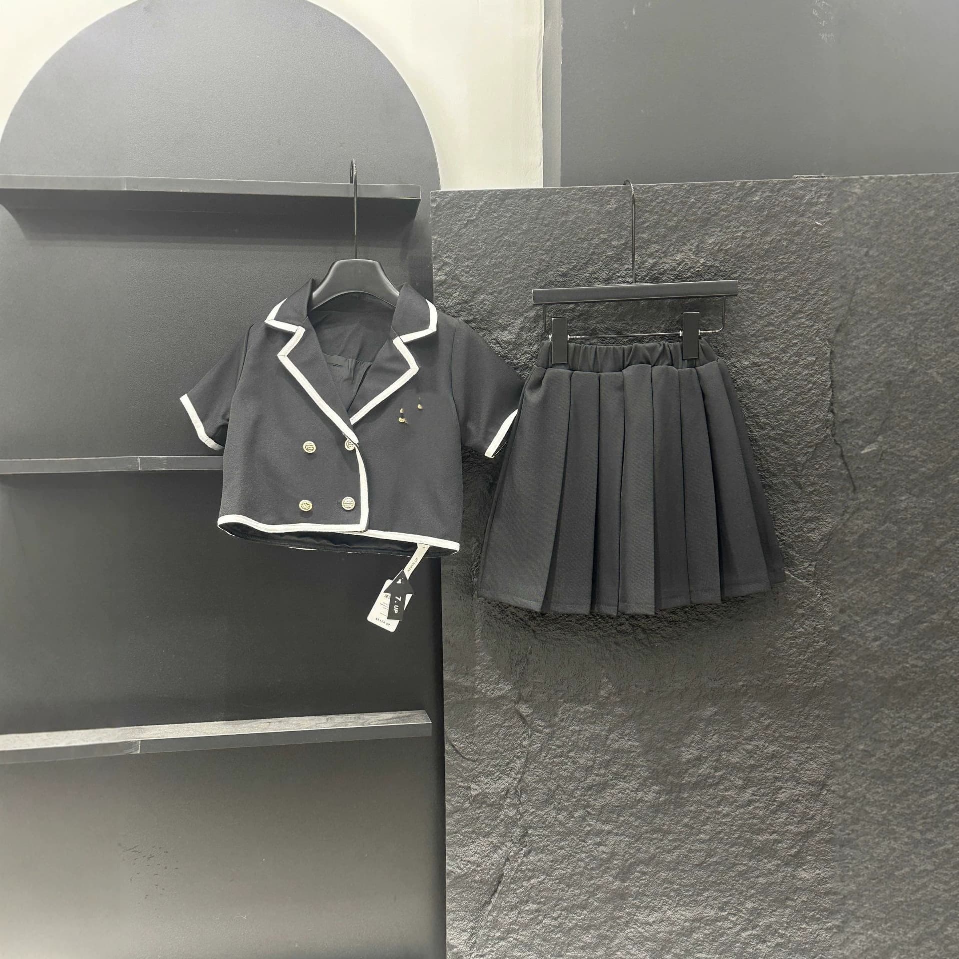 Girls Set Big Kids Chanel Style Preppy Pleated Skirt Suit Two Piece Set Zhili Children's Clothing 110-160