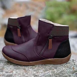 Oversized Short Boots for Women, New Autumn/Winter Style, European-American Zip Flat Snow Boots, Thick Sole, Cross-Border Retro Cotton Boots