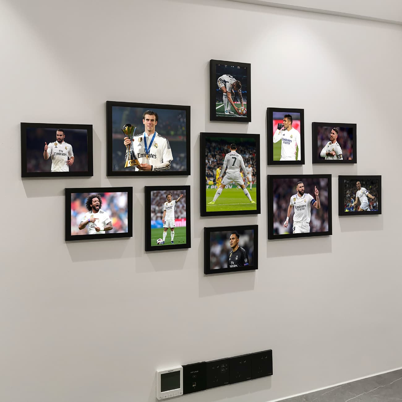 Real Madrid Star Photo Wall Football Theme Room Wall Decoration Benzema Ronaldo Modric Combination Hanging Wall Art