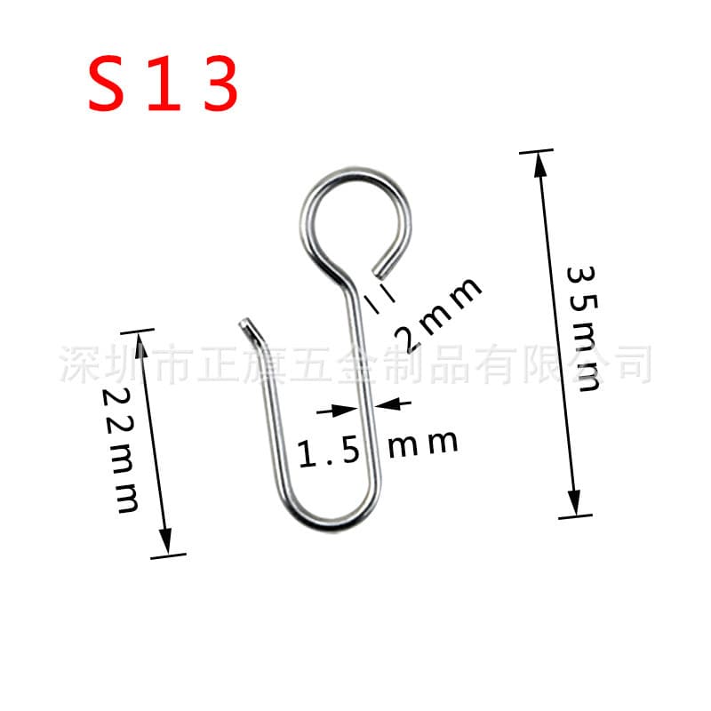 Metal curtain/shower curtain track hooks, stainless steel hanging hooks, curtain slots, ceiling decoration hooks