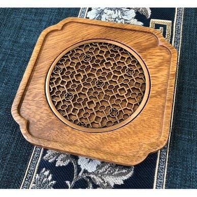 Taoci Banan Walnut Wood Dry Brewing Station Teapot Stand Solid Wood Tea Tray Water Storage Teapot Mat Small Water Cup Coaster
