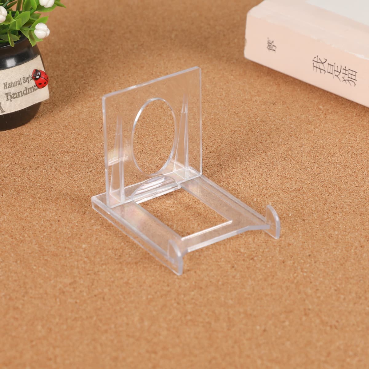 Transparent Card Brick Stand Acrylic Plastic Tinplate Storage Base Adjustable Portable Display Rack