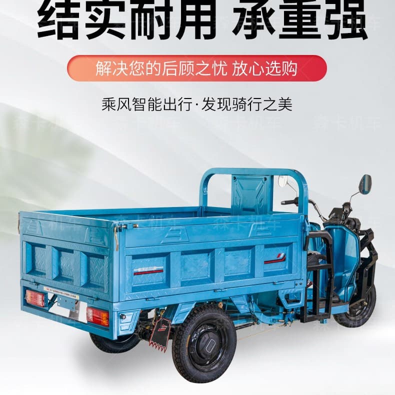 Electric Tricycle Cargo Carrier Heavy Duty Electric Tricycle for Home Use Large Agricultural Tricycle for Street Vending and Delivery