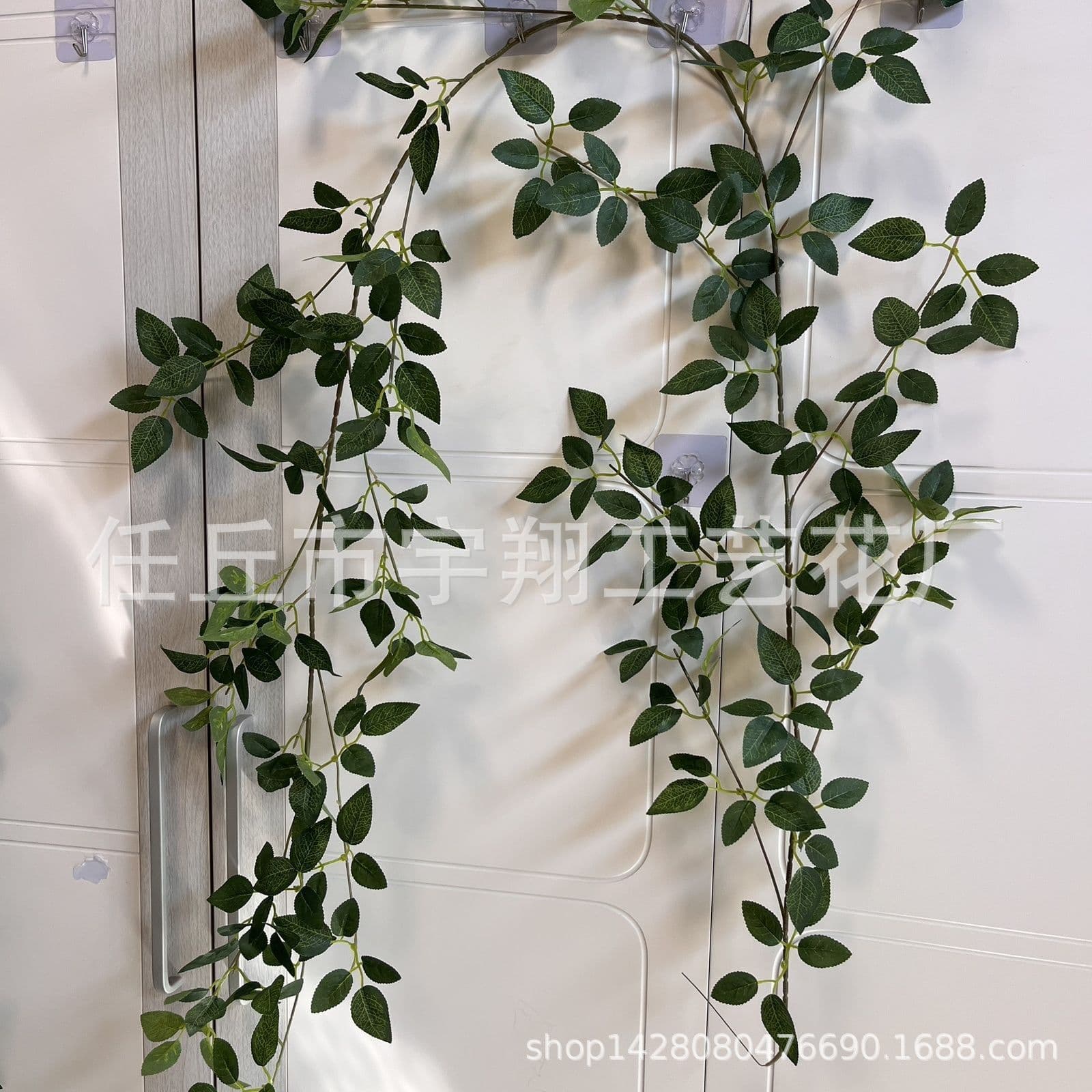 Artificial Rose Vine Plastic Fake Flower Vine Plant for Air Conditioner Pipe Decoration Cover and Wrapping