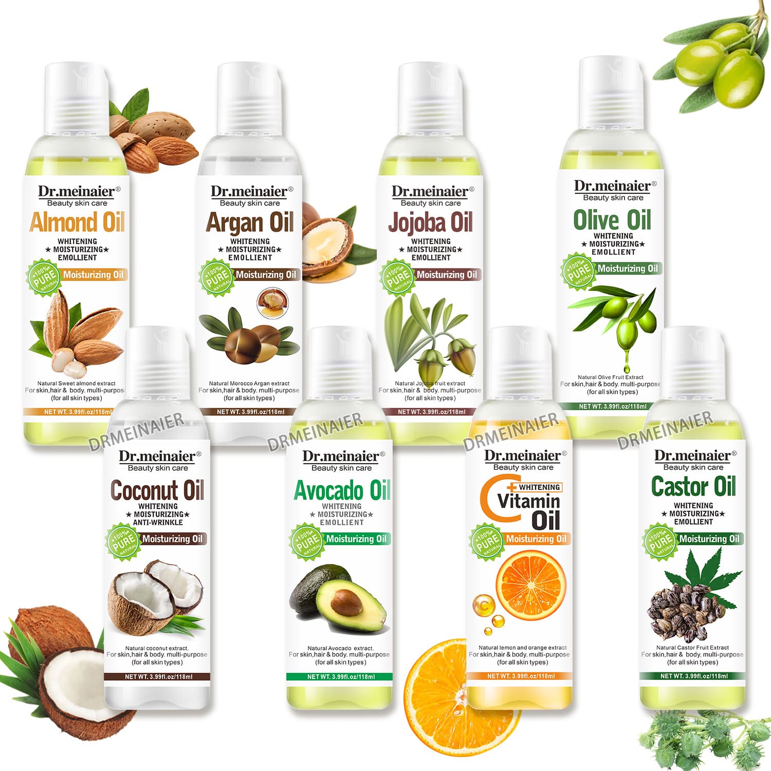 Cross-border trade of castor oil, natural moisturizing plant oil, argan oil, avocado oil, facial, body, hair care, and massage essential oils.