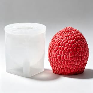 Simulated Lychee Fruit DIY Silicone Mold for Fondant Dessert Cake Chocolate Candle Making