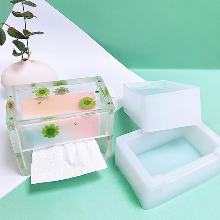 diy Crystal Gel Dropping Tissue Box Mold Car Paper Box Desktop Napkin Jewelry Storage Box Silicone Abrasive Tool