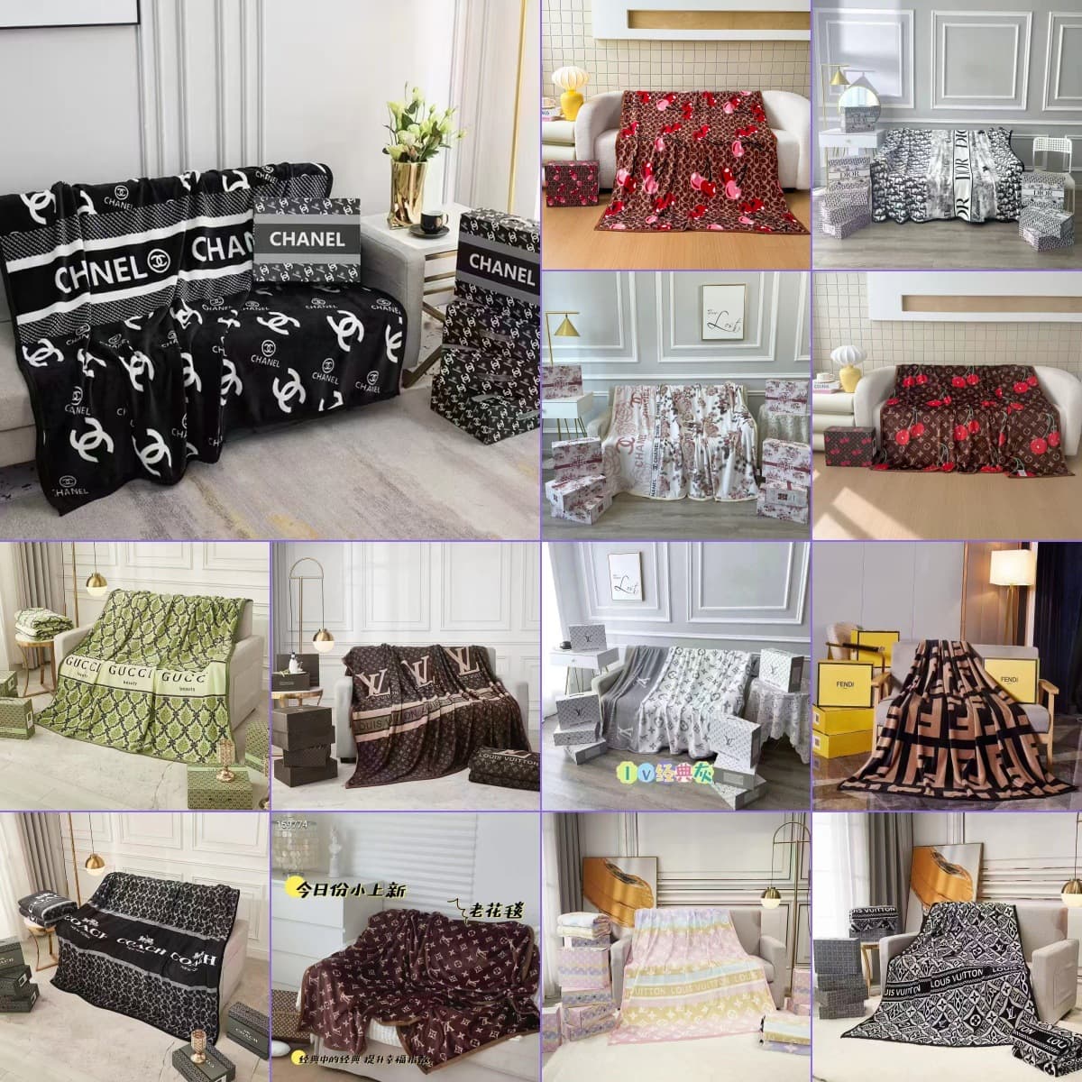 Cross-border Trade Trendy Brand Blanket Premium Gift Flannel Blanket Office Nap Throw Blanket Air Conditioning Blanket Gift Box Set