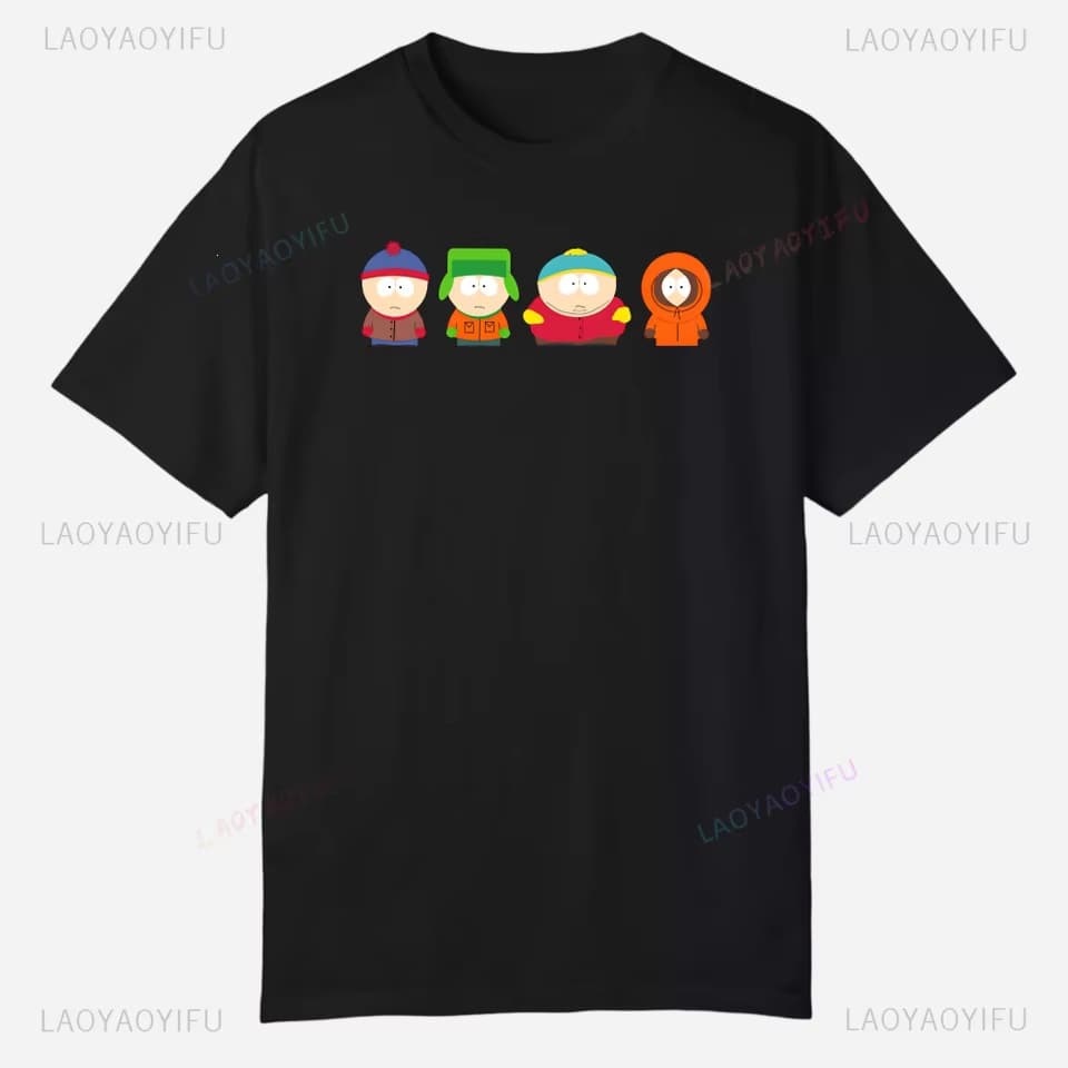 S-South Park outfit: funny top printed cotton short-sleeve simple T-shirt, men's street wear