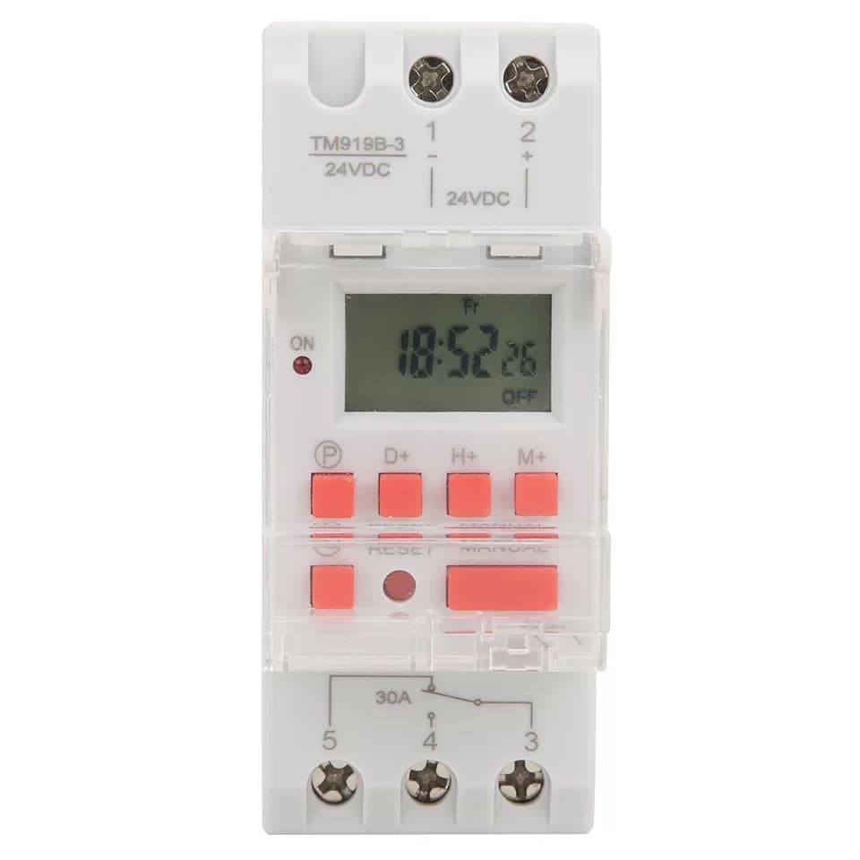 30A programmable microcomputer time-controlled switch DC timer TM919B-3 DC 24V digital display time switch