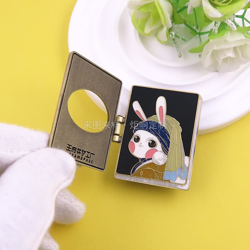 New flip-top refrigerator magnets, aluminum alloy creative metal refrigerator magnets, cute, funny, novel style gifts