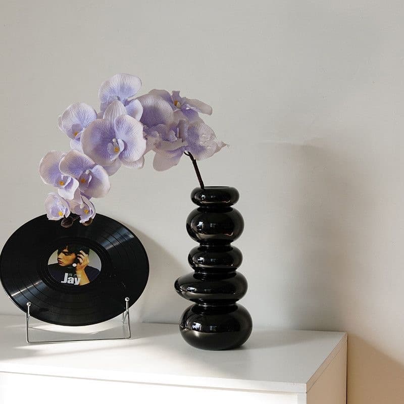 Luxury Pebble Glass Vase for Living Room Flower Arrangement, High-End Ins Style Home Decor, Hydroponic Fresh Flower Vase
