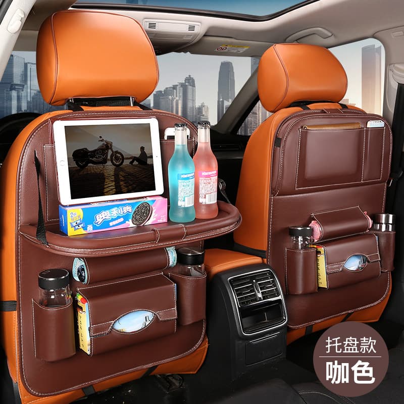 Car Seat Back Storage Bag Hanging Organizer with Children's Dining Table, Car Storage Bag for Chair Back